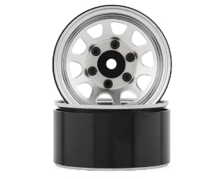 Picture of SSD RC D Hole 1.55” Steel Beadlock Crawler Wheels (Silver) (2)