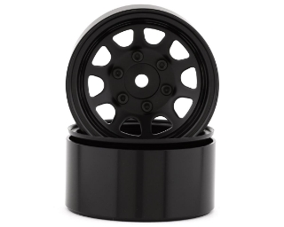Picture of SSD RC D Hole 1.55” Steel Beadlock Crawler Wheels (Black) (2)
