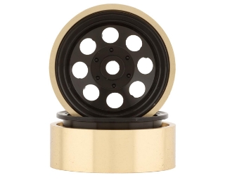 Picture of SSD RC 1.0” Aluminum/Brass 8 Hole Beadlock Wheels (Black) (2)