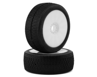 Picture of Pro-Motion Raptor 1/8 Buggy Pre-Mount Tires (White) (2) (Clay)
