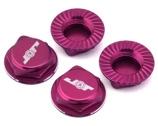 Picture of J&T Bearing Co. Aluminum 17mm Serrated Wheel Nuts (Pink) (4)