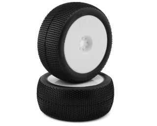 Picture of TZO Tires 202 1/8 Truggy Pre-Glued Tire Set (White) (2) (Medium)