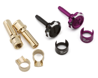 Picture of 1UP Racing "Lockdown" Adjustable Bullet Plug Grips w/4mm Bullets (Purple/Black)