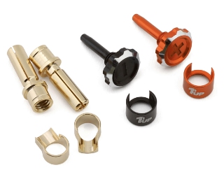 Picture of 1UP Racing "Lockdown" Adjustable Bullet Plug Grips w/4mm Bullets (Orange/Black)