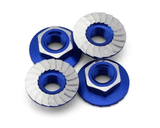 Picture of 1UP Racing 4mm "Lockdown" Serrated Aluminum Wheel Nuts (Dark Blue) (4)