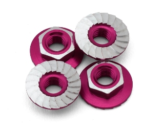 Picture of 1UP Racing 4mm "Lockdown" Serrated Aluminum Wheel Nuts (Hot Pink) (4)