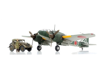Picture of Tamiya 1/48 Mitsubishi Ki-46 III Type 100 & 4x4 Kurogane Plastic Vehicles Model