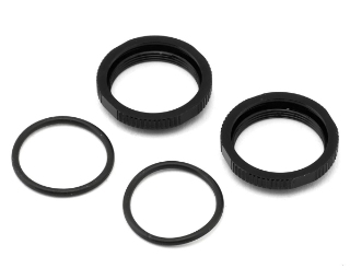 Picture of Tekno RC Aluminum Shock Adjustment Nut Set (Black) (2)